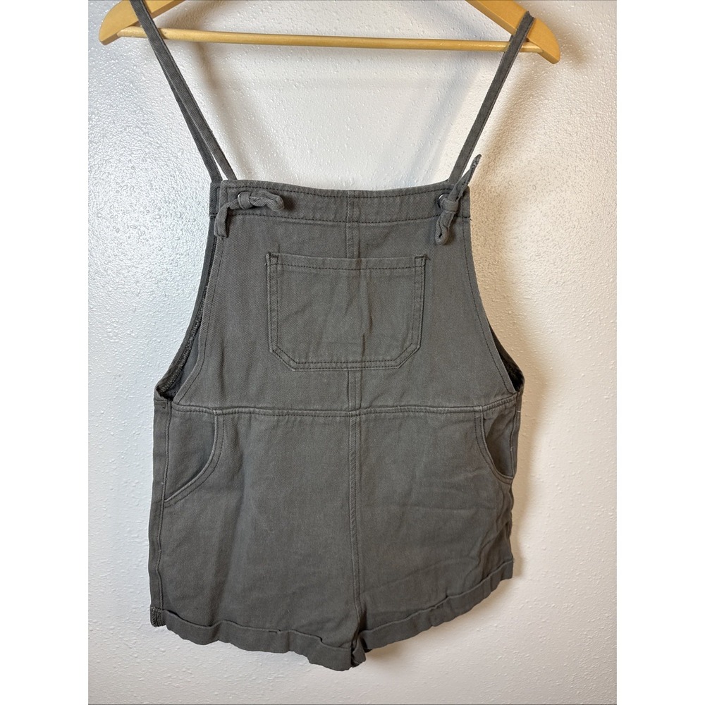 Cider Women's Overalls Denim Pocket  Sz Small Grey Romper Summer Garden
